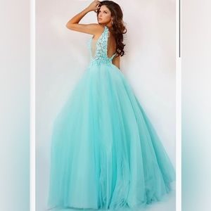 Jovani Mint Embroidered Bodice Ballgown - 08572
